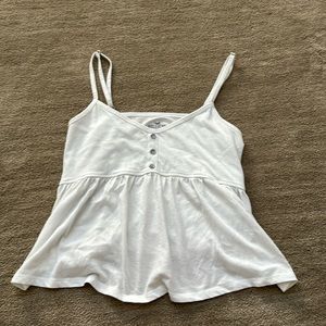 Hollister White Babydoll Tank Top